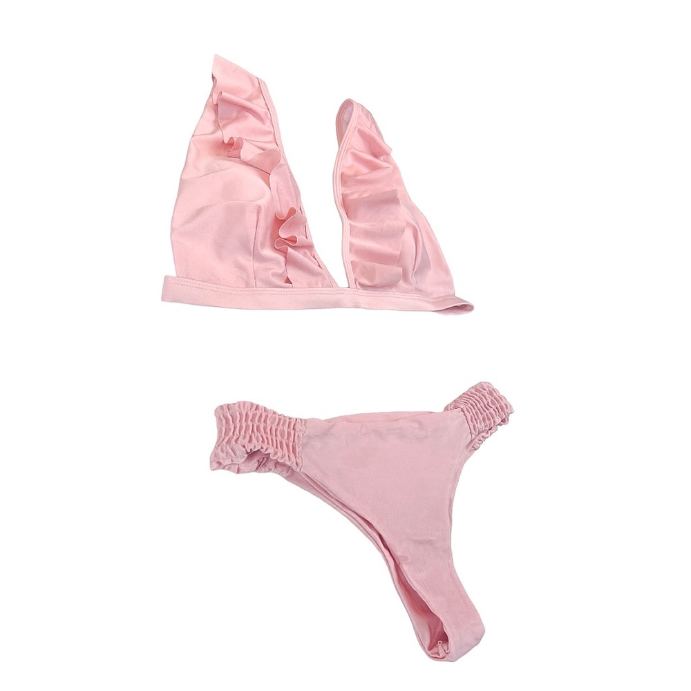 Pink Ruffled Bikini Set - Picture 2 of 6